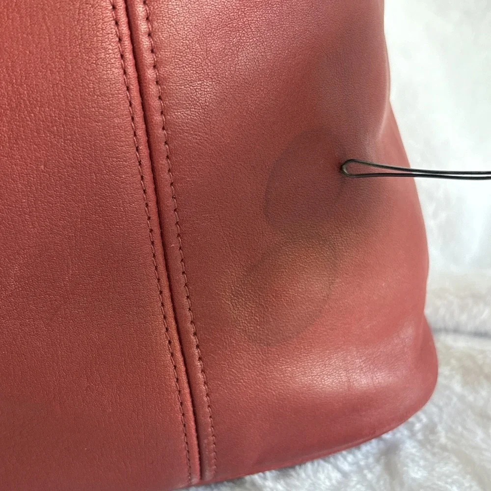 Vintage COACH Soho Zip Tote Bag Red Leather Large 4155 90s USA